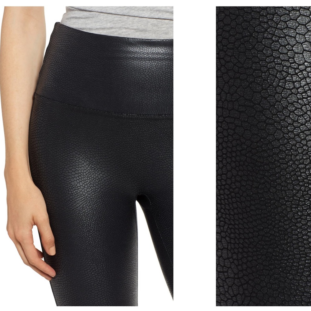Spanx Pebbled/Crocodile Faux Leather Leggings